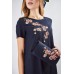 Embroidered Classic Dress "Sacura" Navy